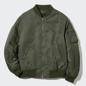 Uniqlo Men’s MA-1 Blouson Bomber Jacket in Olive Green